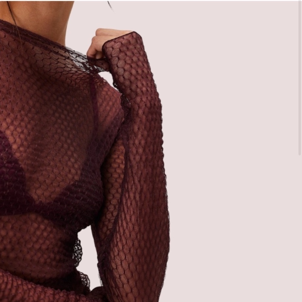Free People Intimately Minding My Business Top in Previous Wine Size S NWT